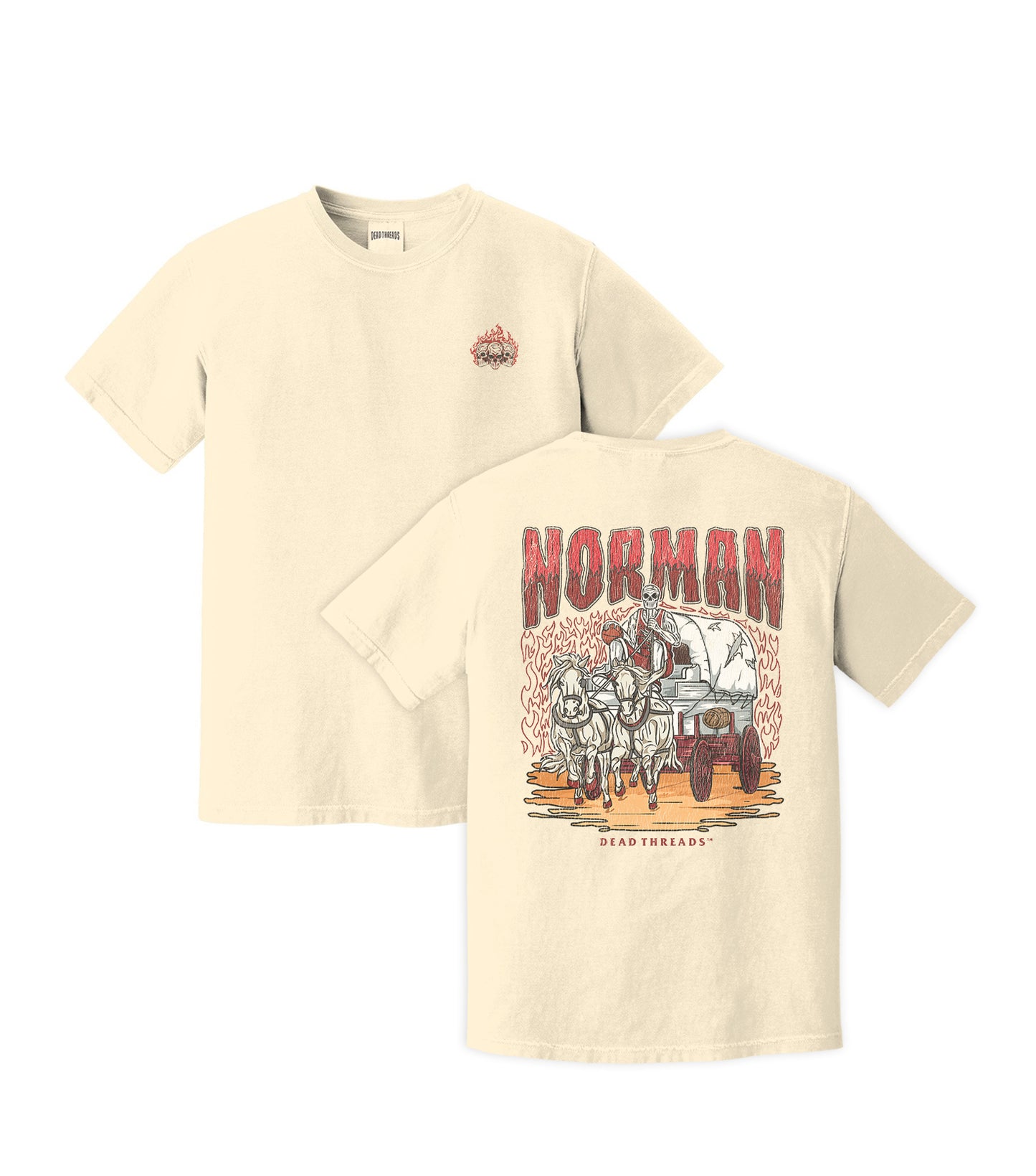 NORMAN BASKETBALL - “3 SKULL” PREMIUM T-SHIRT