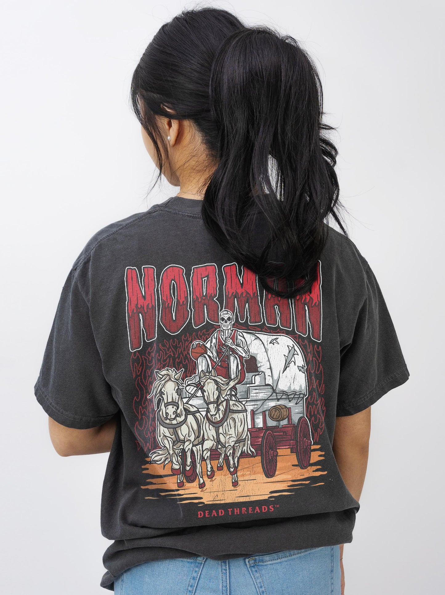 NORMAN BASKETBALL - “3 SKULL” PREMIUM T-SHIRT