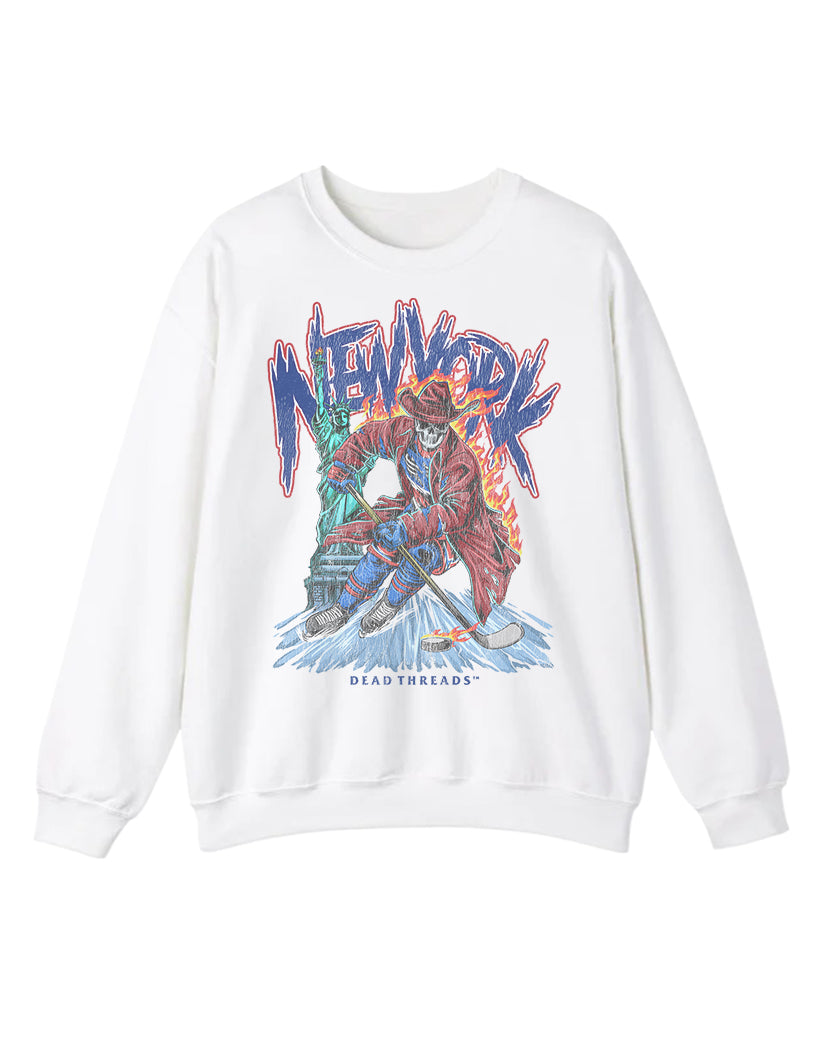 NEW YORK HOCKEY "THE RANGER" CREWNECK SWEATSHIRT