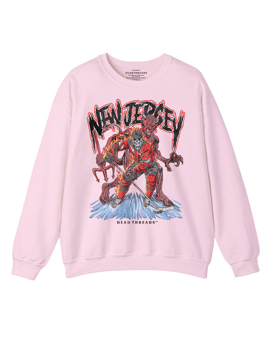 NEW JERSEY HOCKEY CREWNECK SWEATSHIRT - PINK