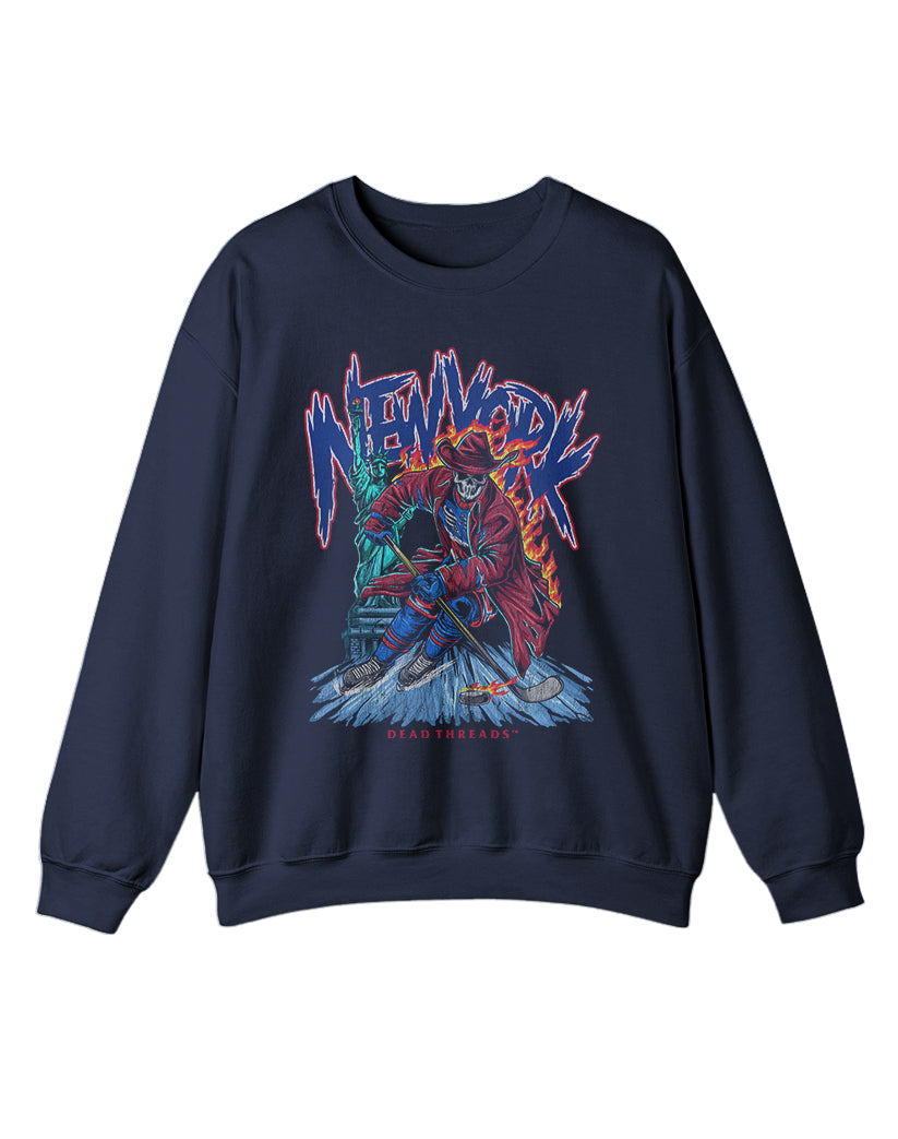 NEW YORK HOCKEY "THE RANGER" CREWNECK SWEATSHIRT