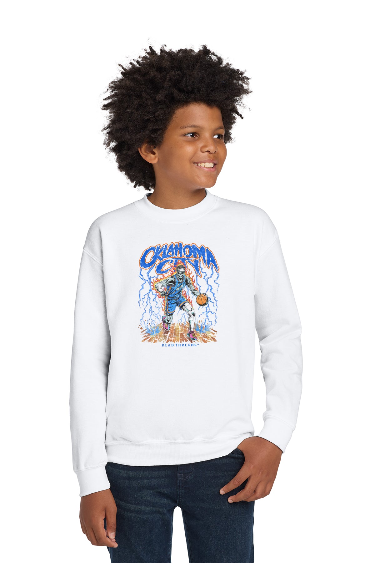 OKLAHOMA CITY BASKETBALL KIDS CREWNECK SWEATSHIRT