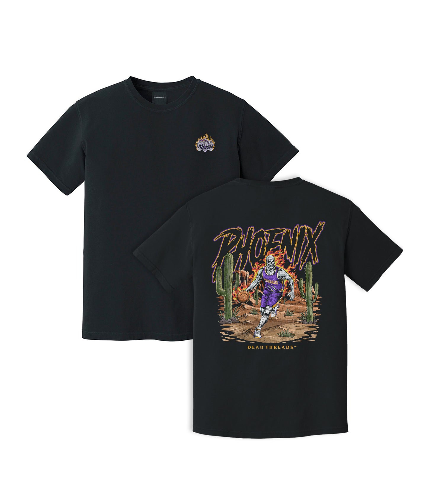 PHOENIX BASKETBALL - “3 SKULL” PREMIUM T-SHIRT