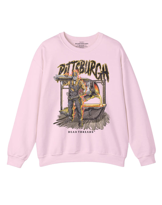 PITTSBURGH FOOTBALL v2 CREWNECK SWEATSHIRT - PINK