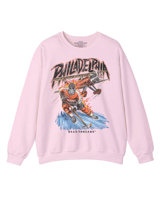 PHILADELPHIA HOCKEY CREWNECK SWEATSHIRT - PINK
