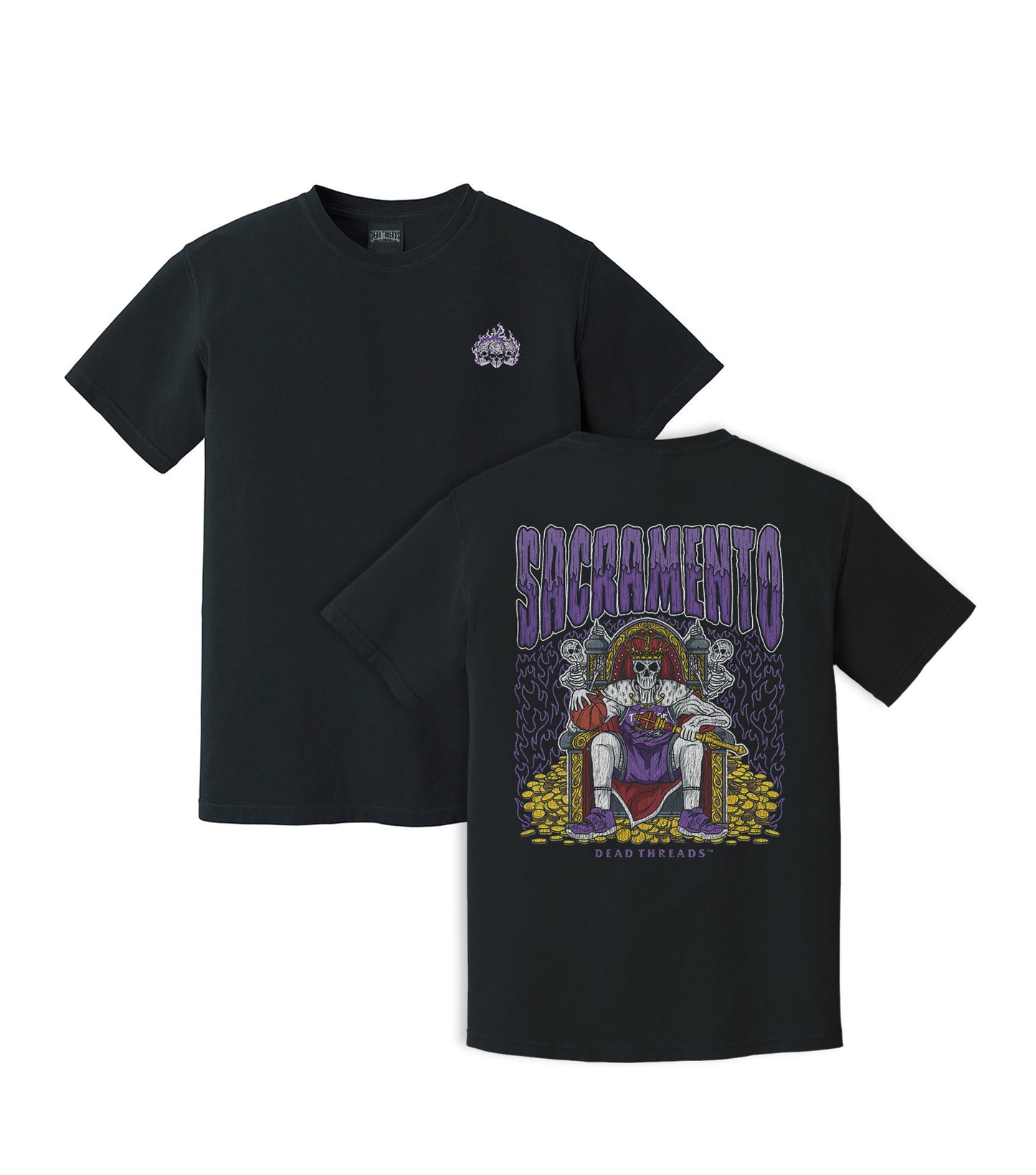 SACRAMENTO BASKETBALL - “3 SKULL” PREMIUM T-SHIRT