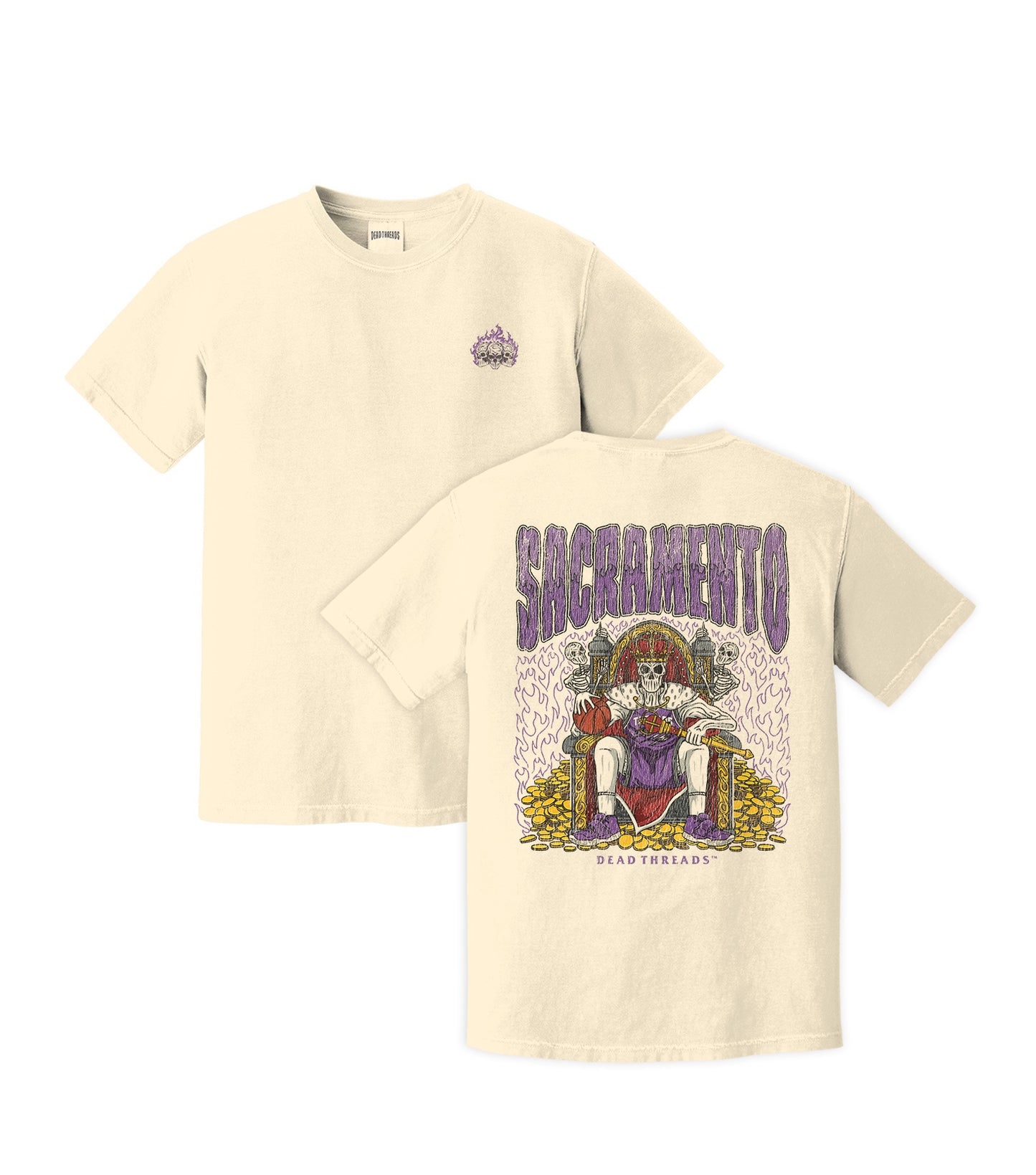 SACRAMENTO BASKETBALL - “3 SKULL” PREMIUM T-SHIRT