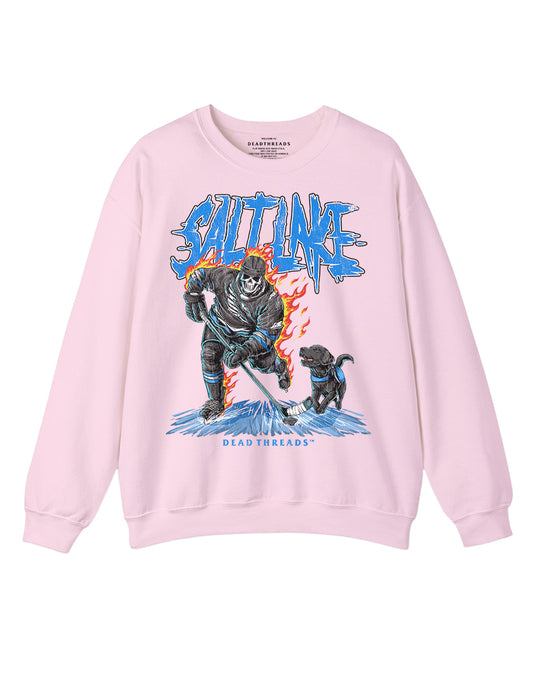SALT LAKE HOCKEY CREWNECK SWEATSHIRT - PINK
