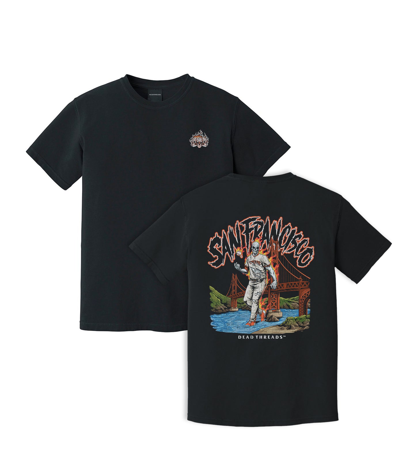SAN FRANCISCO BASEBALL - "3 SKULL" PREMIUM T-SHIRT