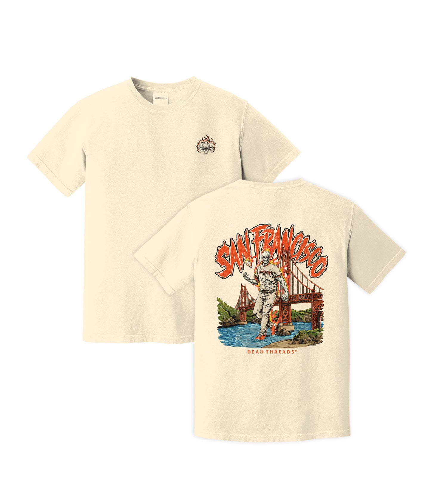 SAN FRANCISCO BASEBALL - "3 SKULL" PREMIUM T-SHIRT