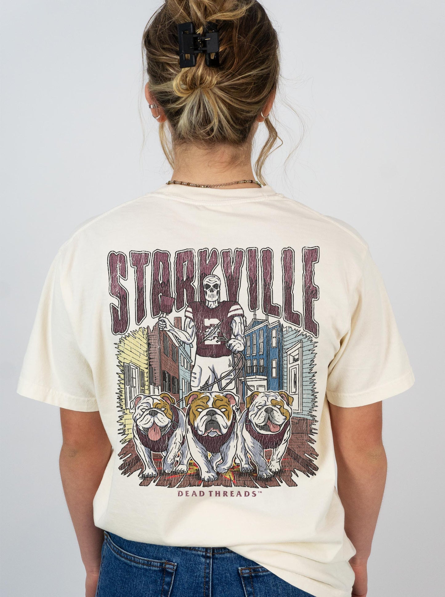 STARKVILLE FOOTBALL - “3 SKULL” PREMIUM T-SHIRT
