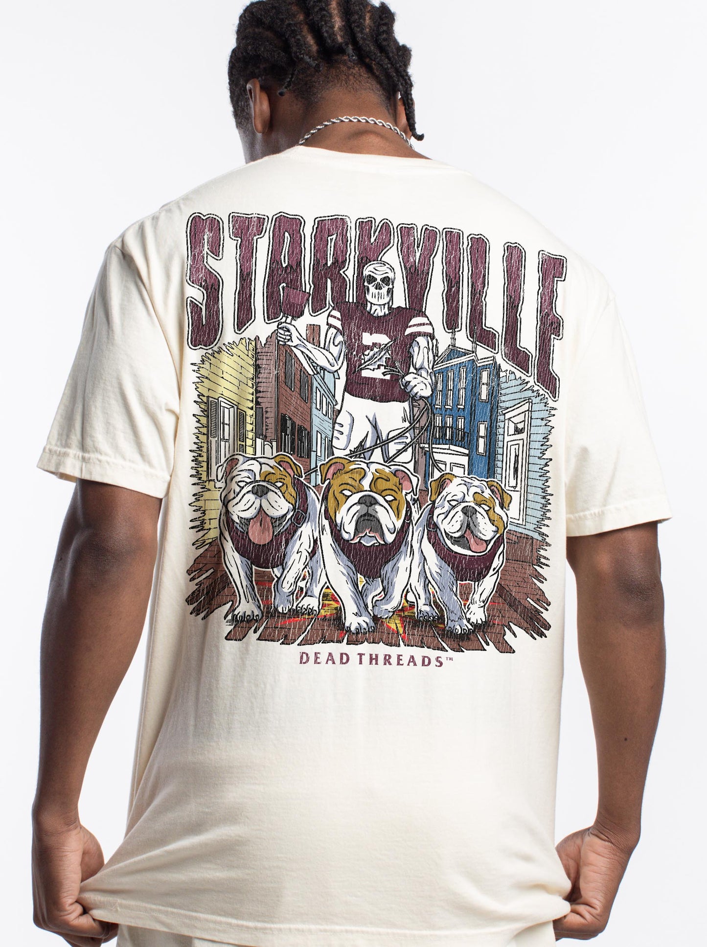 STARKVILLE FOOTBALL - “3 SKULL” PREMIUM T-SHIRT