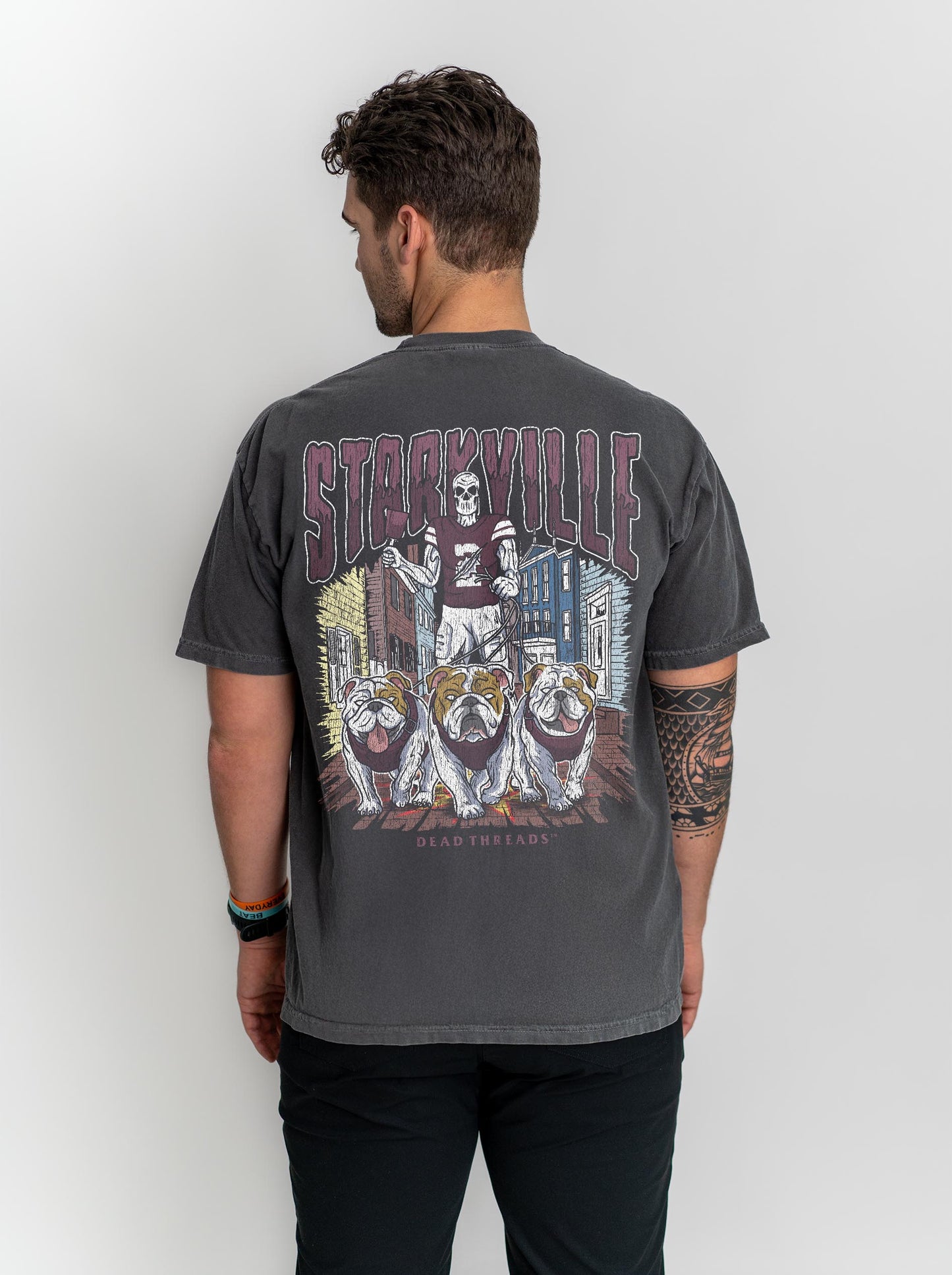 STARKVILLE FOOTBALL - “3 SKULL” PREMIUM T-SHIRT