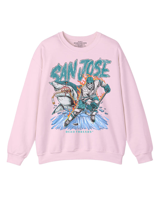 SAN JOSE HOCKEY CREWNECK SWEATSHIRT - PINK