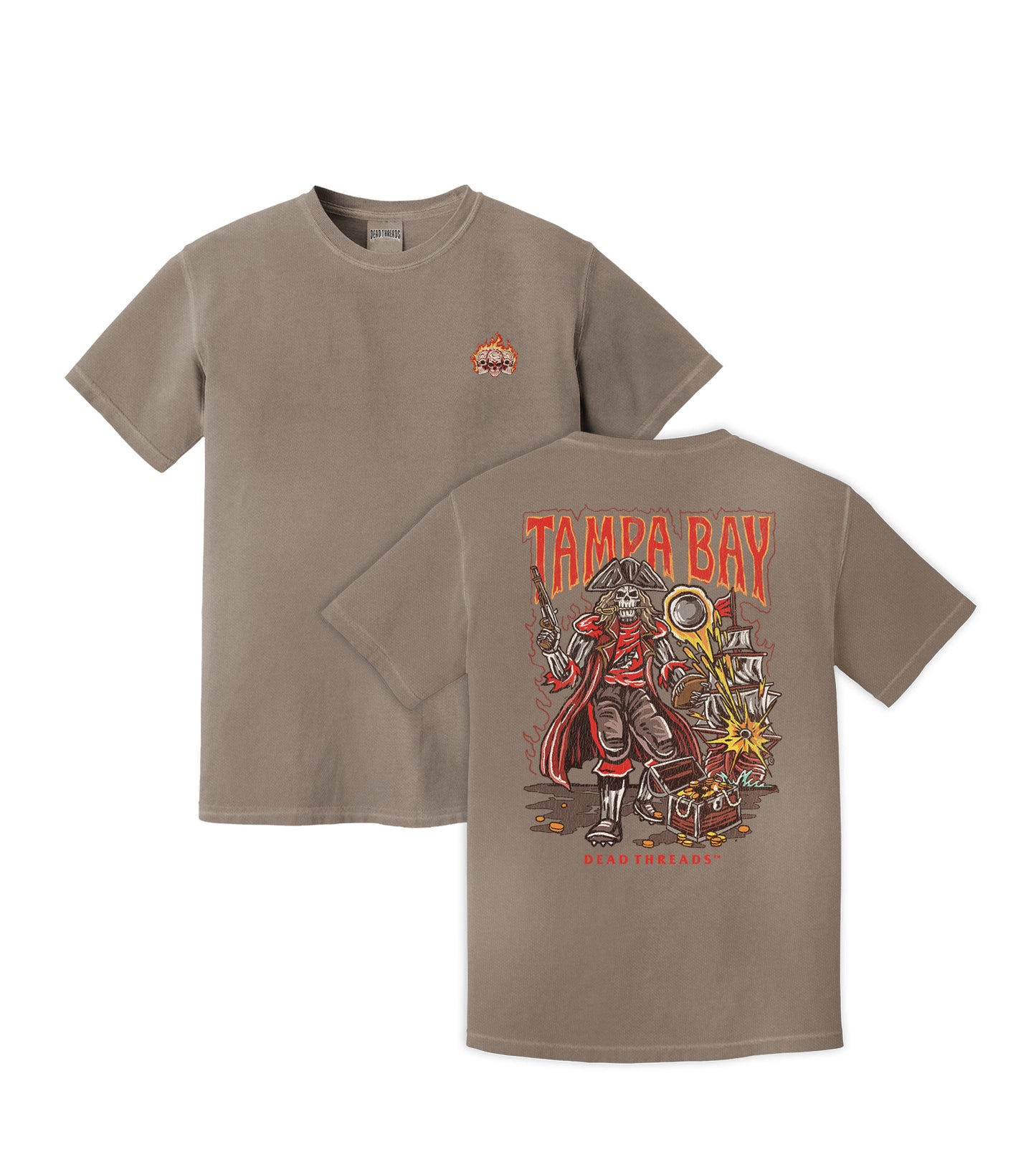 TAMPA BAY FOOTBALL - “3 SKULL” PREMIUM T-SHIRT