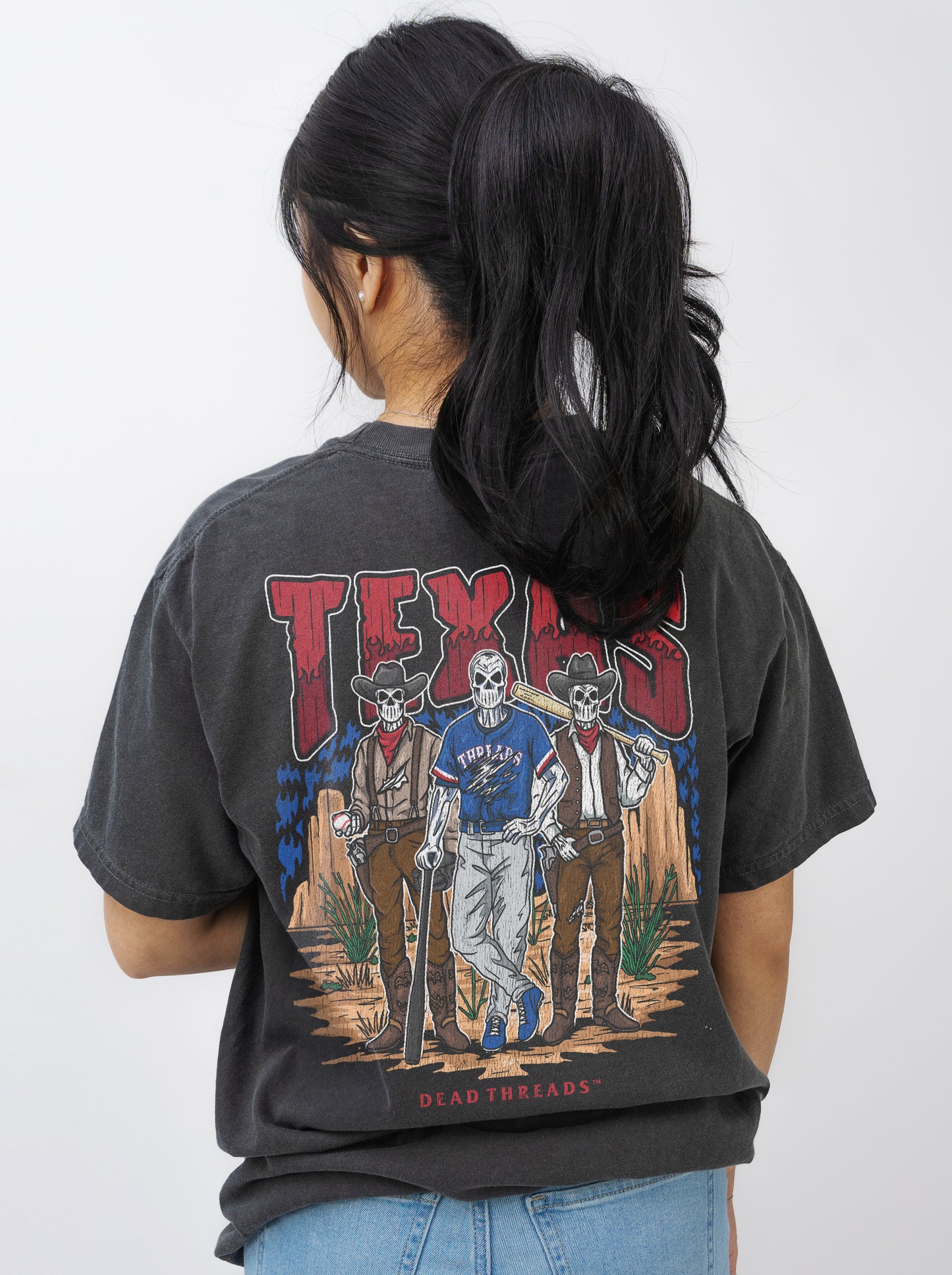 TEXAS BASEBALL - "3 SKULL" PREMIUM SHIRT