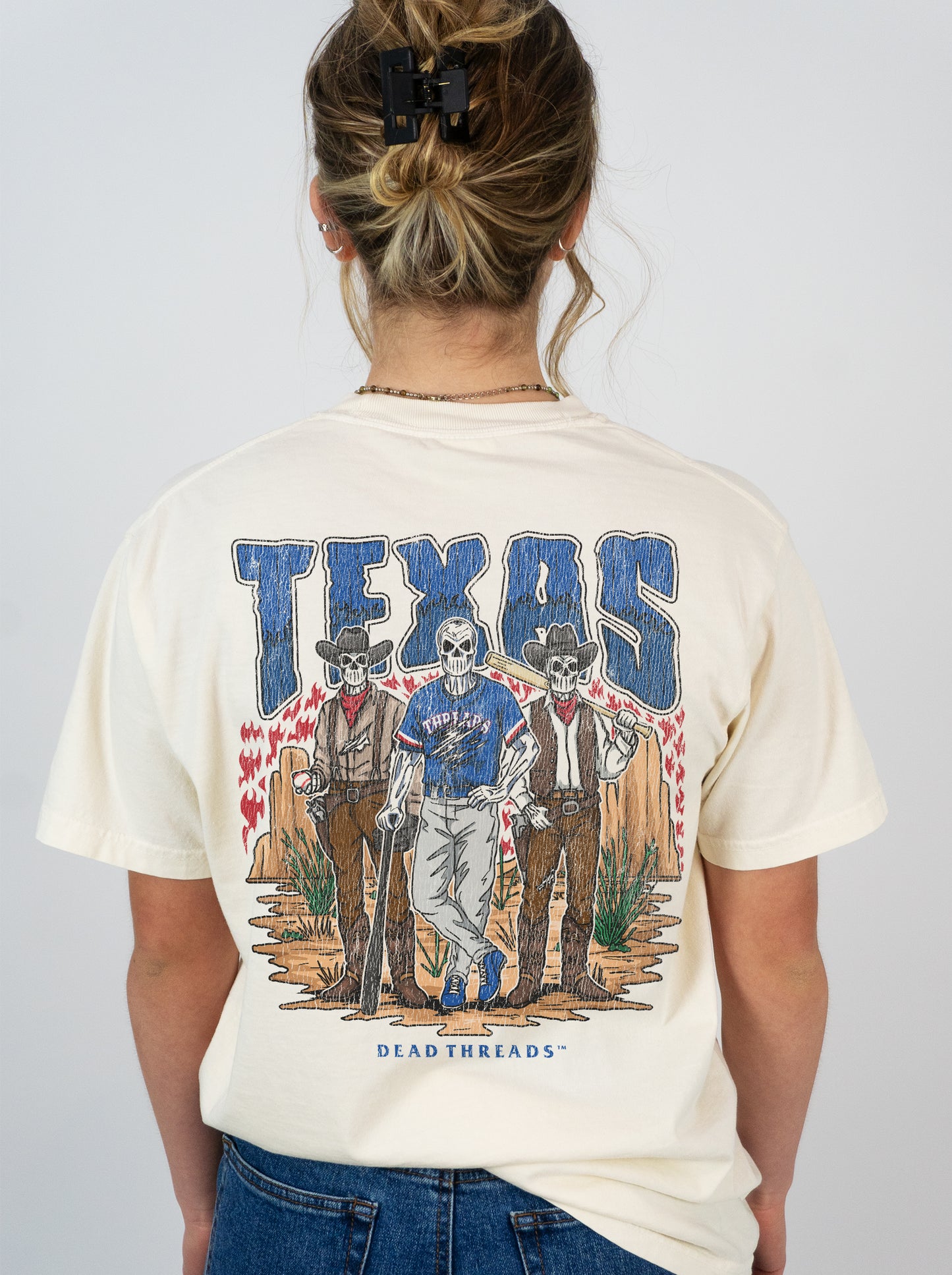 TEXAS BASEBALL - "3 SKULL" PREMIUM SHIRT