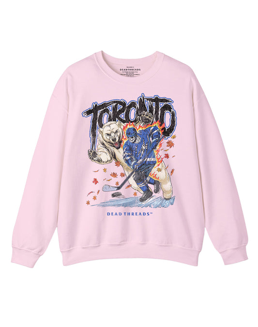 TORONTO HOCKEY CREWNECK SWEATSHIRT - PINK