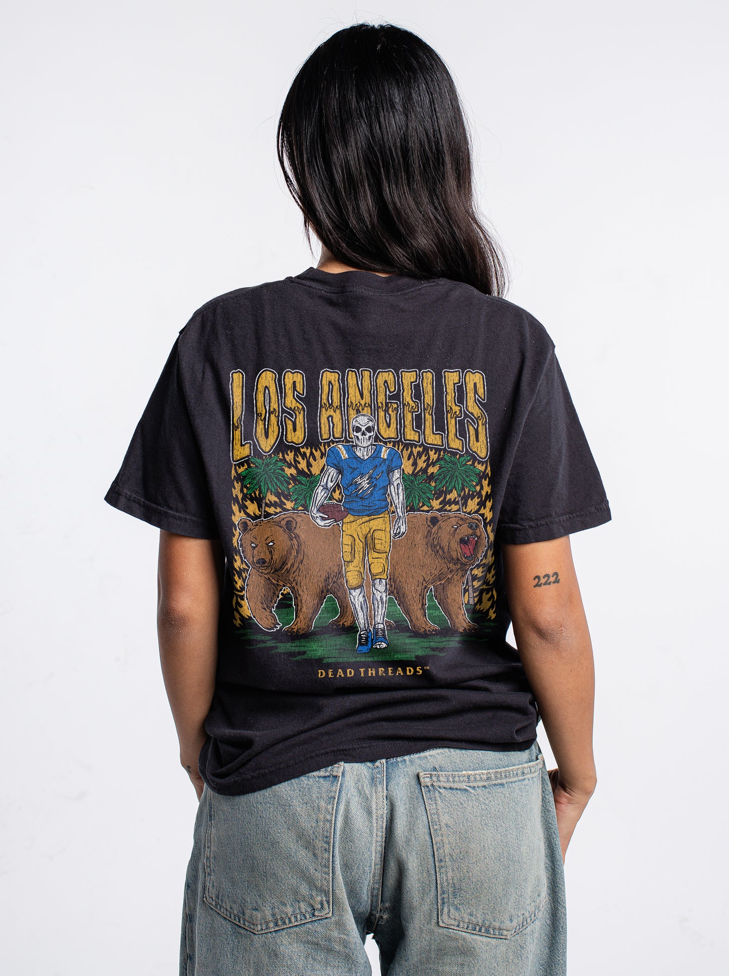 LOS ANGELES  FOOTBALL - “3 SKULL” PREMIUM T-SHIRT