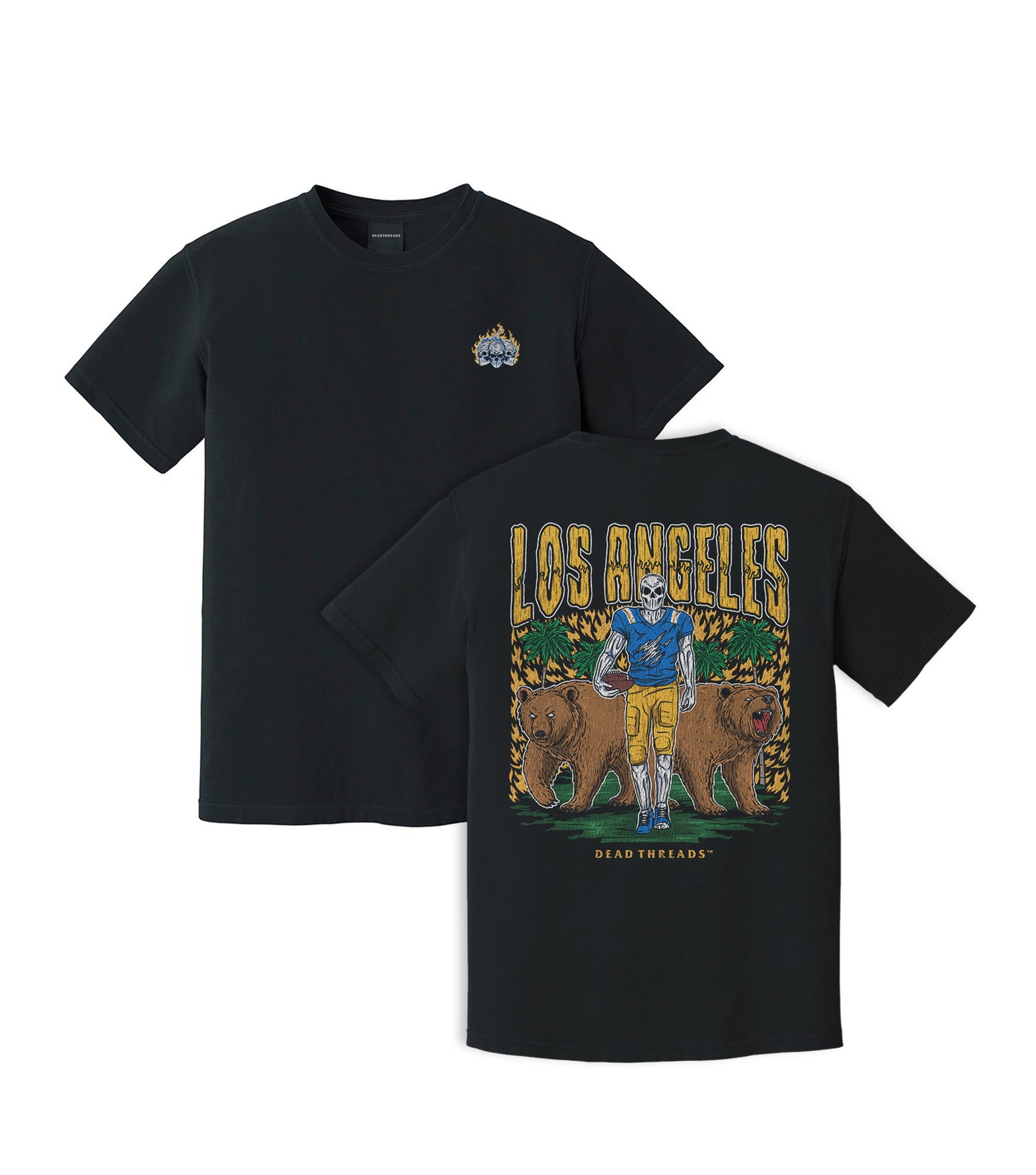 LOS ANGELES  FOOTBALL - “3 SKULL” PREMIUM T-SHIRT