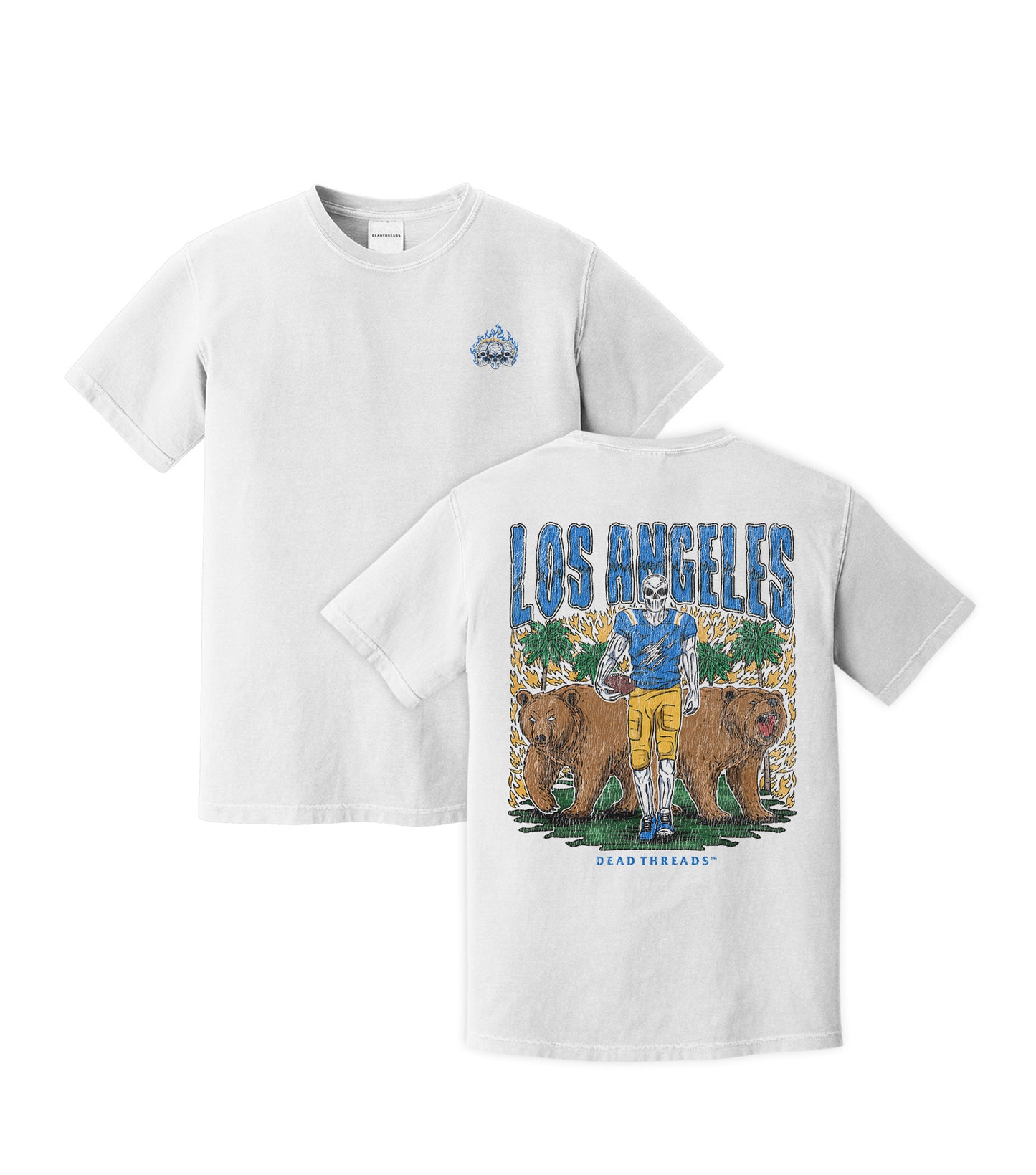 LOS ANGELES  FOOTBALL - “3 SKULL” PREMIUM T-SHIRT