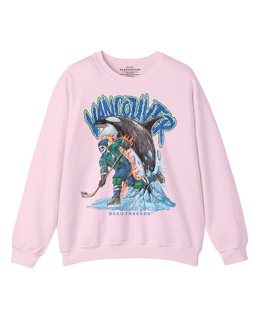 VANCOUVER HOCKEY CREWNECK SWEATSHIRT - PINK