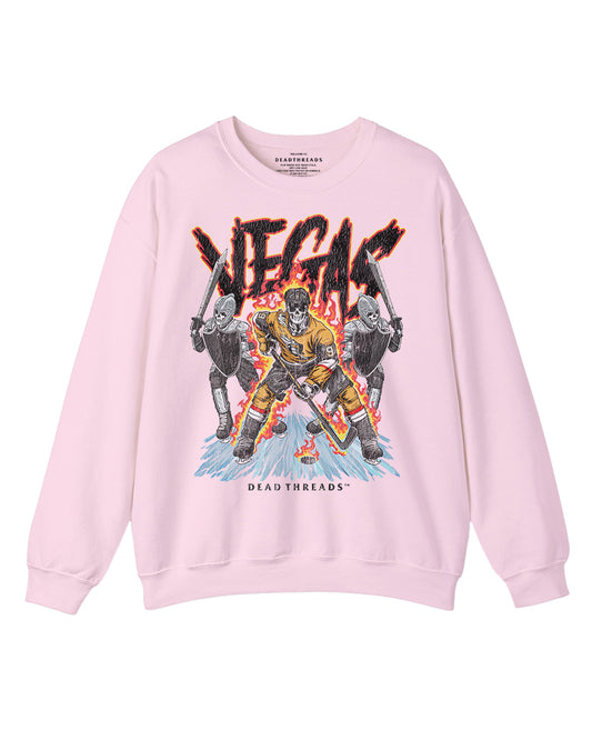 VEGAS HOCKEY CREWNECK SWEATSHIRT - PINK