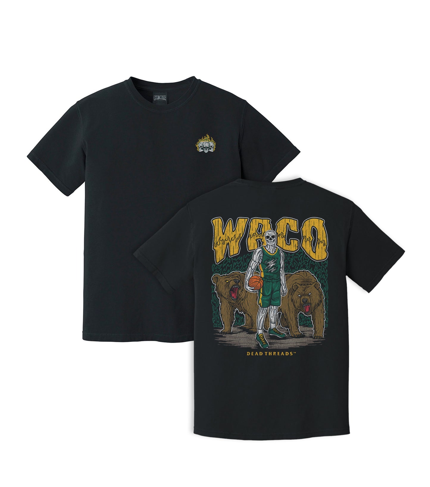 WACO BASKETBALL - “3 SKULL” PREMIUM T-SHIRT