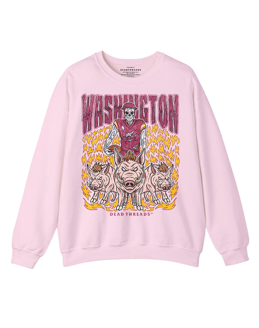 WASHINGTON FOOTBALL v1 CREWNECK SWEATSHIRT - PINK