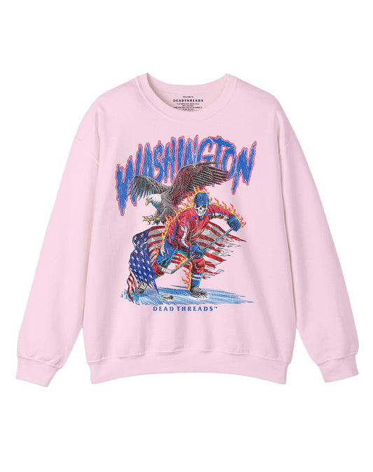 WASHINGTON HOCKEY CREWNECK SWEATSHIRT - PINK