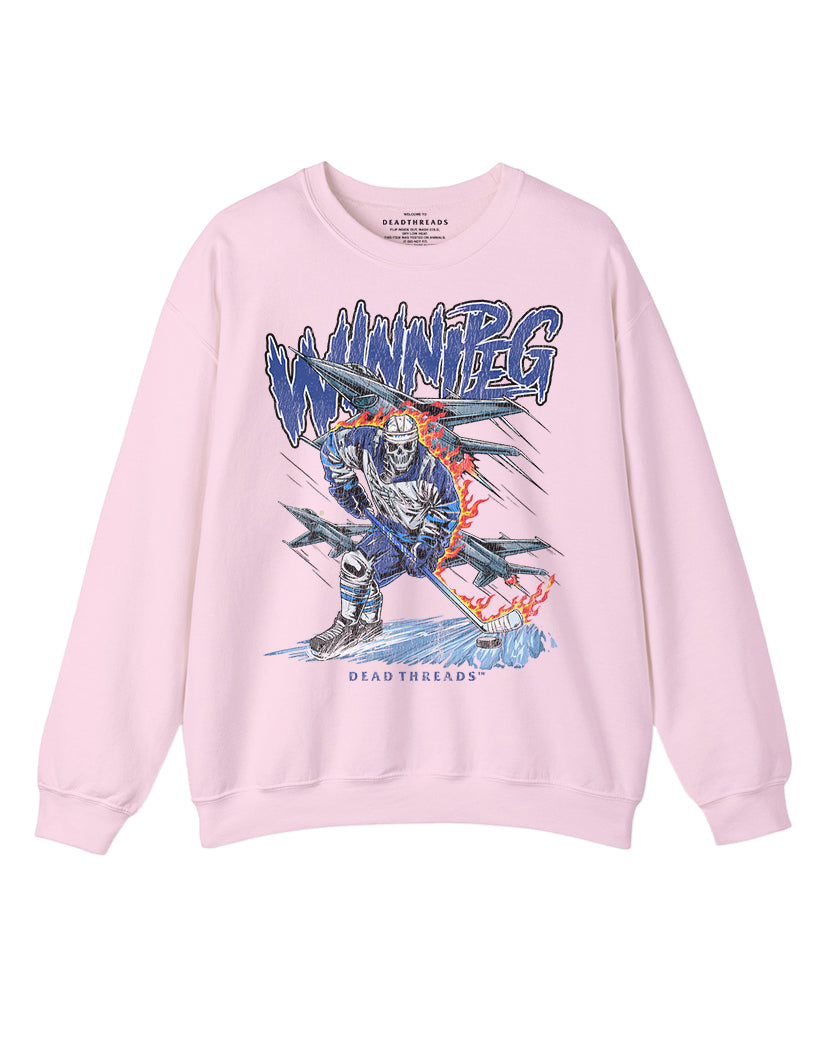 WINNIPEG HOCKEY CREWNECK SWEATSHIRT - PINK