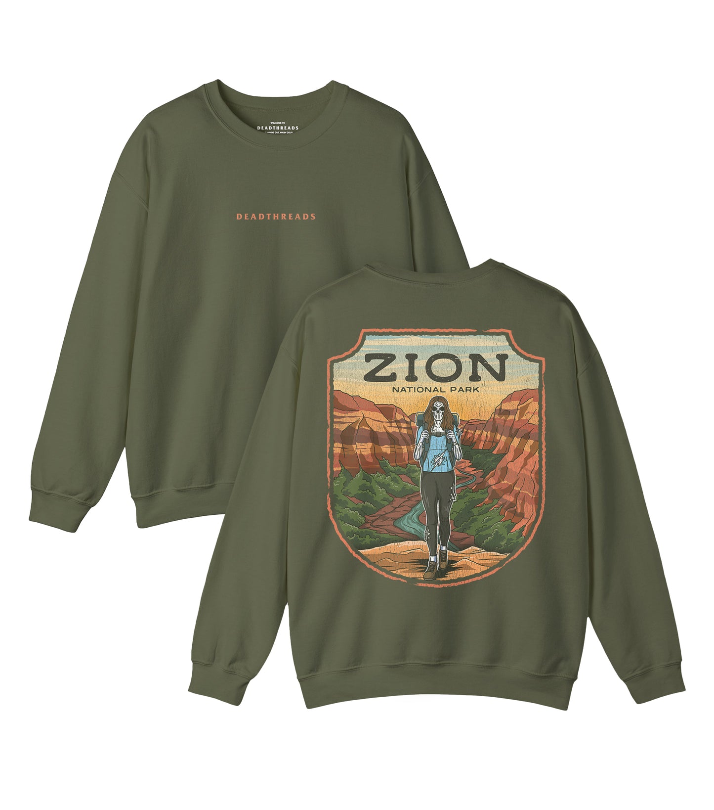 ZION NATIONAL PARK FEMALE - “DT ESSENTIAL" CREWNECK SWEATSHIRT