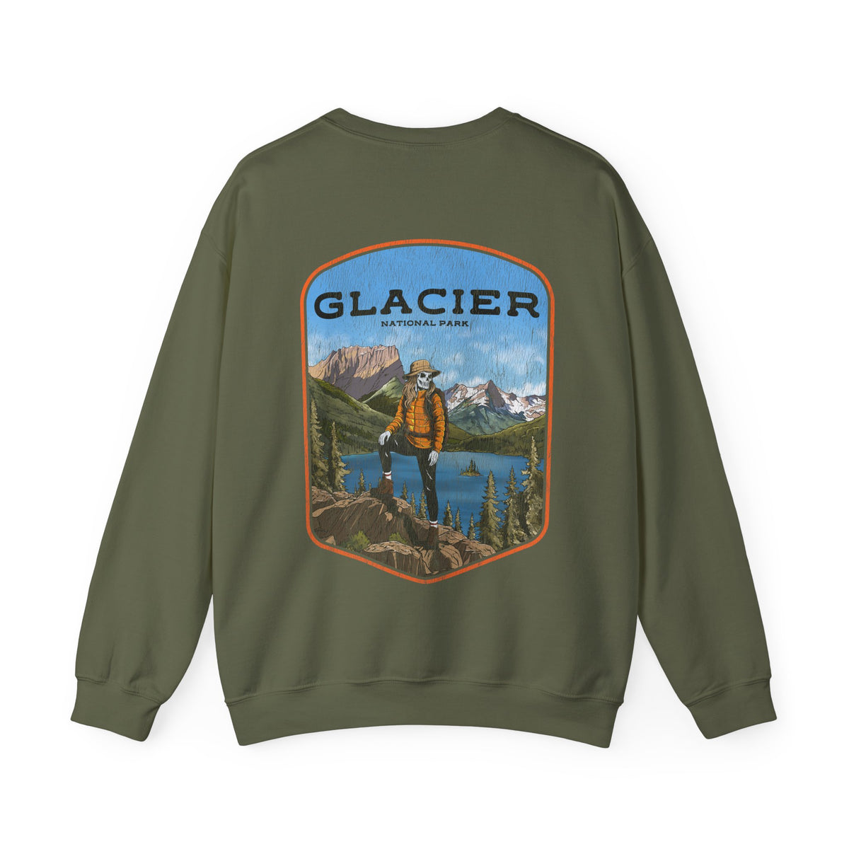 GLACIER NATIONAL PARK (FEMALE) - “DT ESSENTIAL" CREWNECK SWEATSHIRT