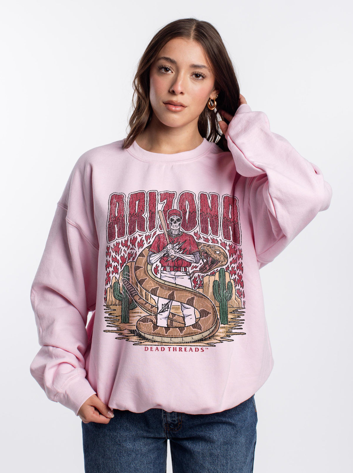 ARIZONA BASEBALL CREWNECK SWEATSHIRT - PINK