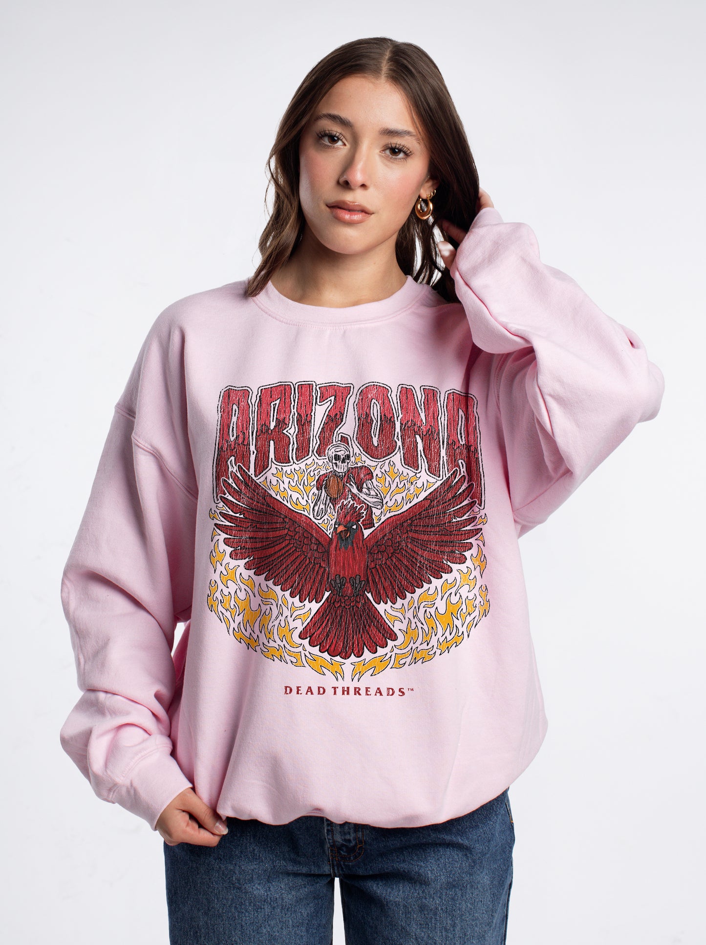 ARIZONA FOOTBALL CREWNECK SWEATSHIRT - PINK