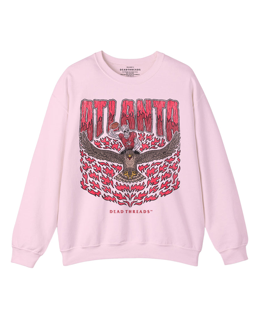ATLANTA FOOTBALL CREWNECK SWEATSHIRT - PINK