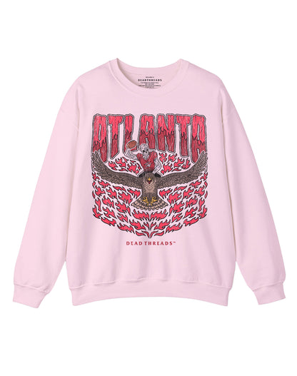ATLANTA FOOTBALL CREWNECK SWEATSHIRT - PINK
