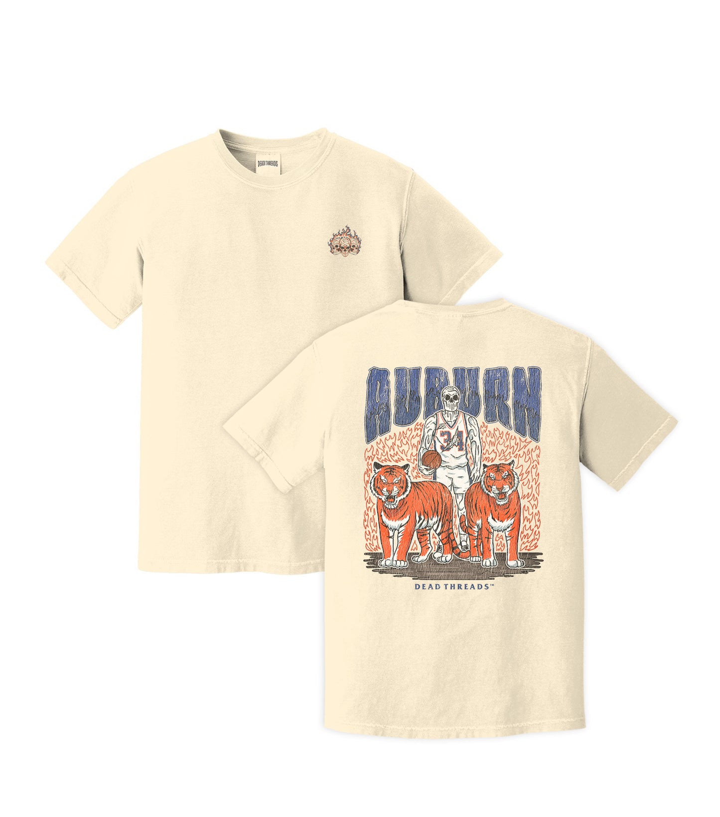 AUBURN BASKETBALL - “3 SKULL” PREMIUM T-SHIRT