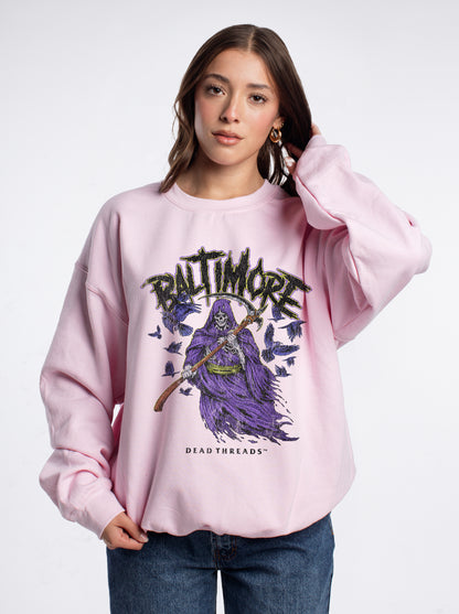 BALTIMORE FOOTBALL v2 CREWNECK SWEATSHIRT - PINK