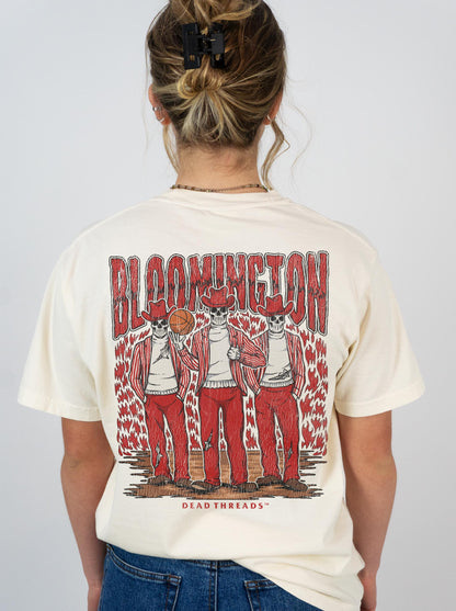 BLOOMINGTON BASKETBALL- “3 SKULL” PREMIUM T-SHIRT