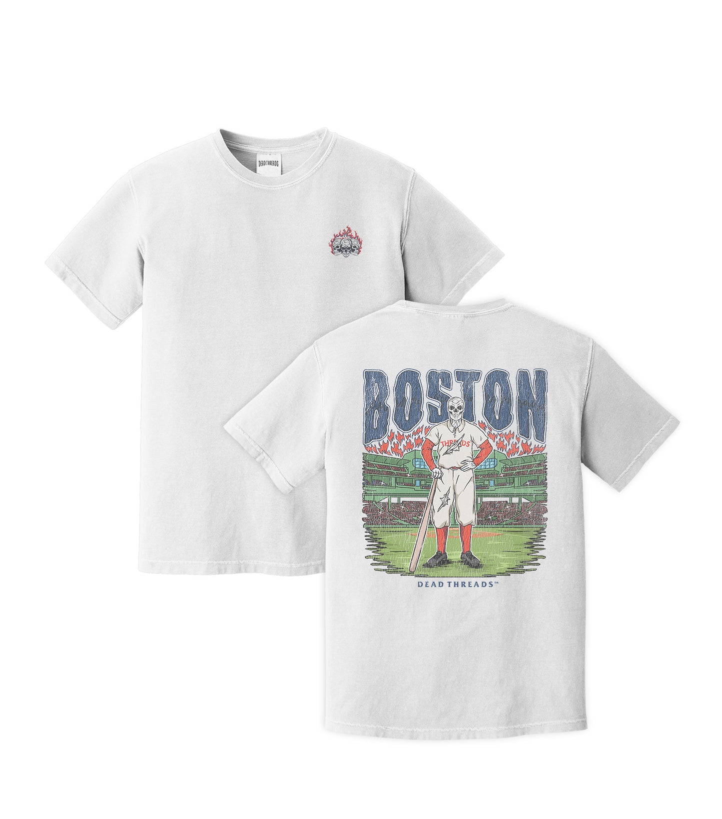 BOSTON BASEBALL - "3 SKULL" PREMIUM SHIRT