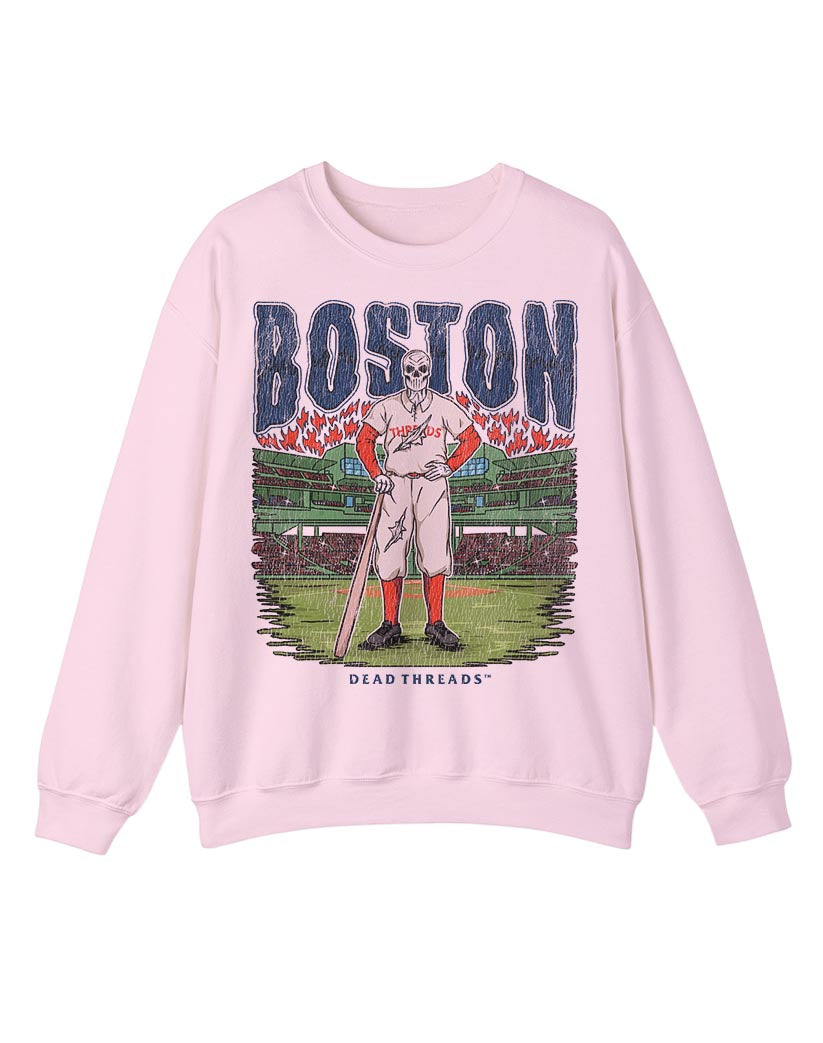 BOSTON BASEBALL CREWNECK SWEATSHIRT - PINK