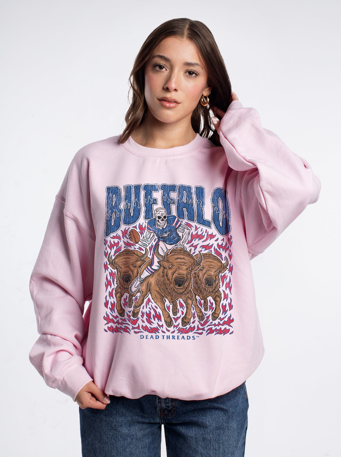 BUFFALO FOOTBALL v1 CREWNECK SWEATSHIRT - PINK