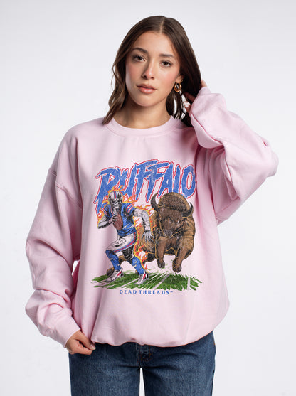 BUFFALO FOOTBALL v2 CREWNECK SWEATSHIRT - PINK