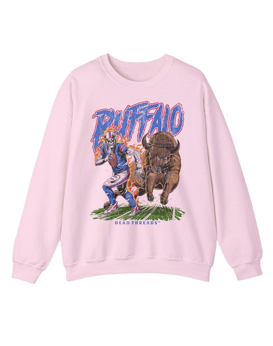 BUFFALO FOOTBALL v2 CREWNECK SWEATSHIRT - PINK