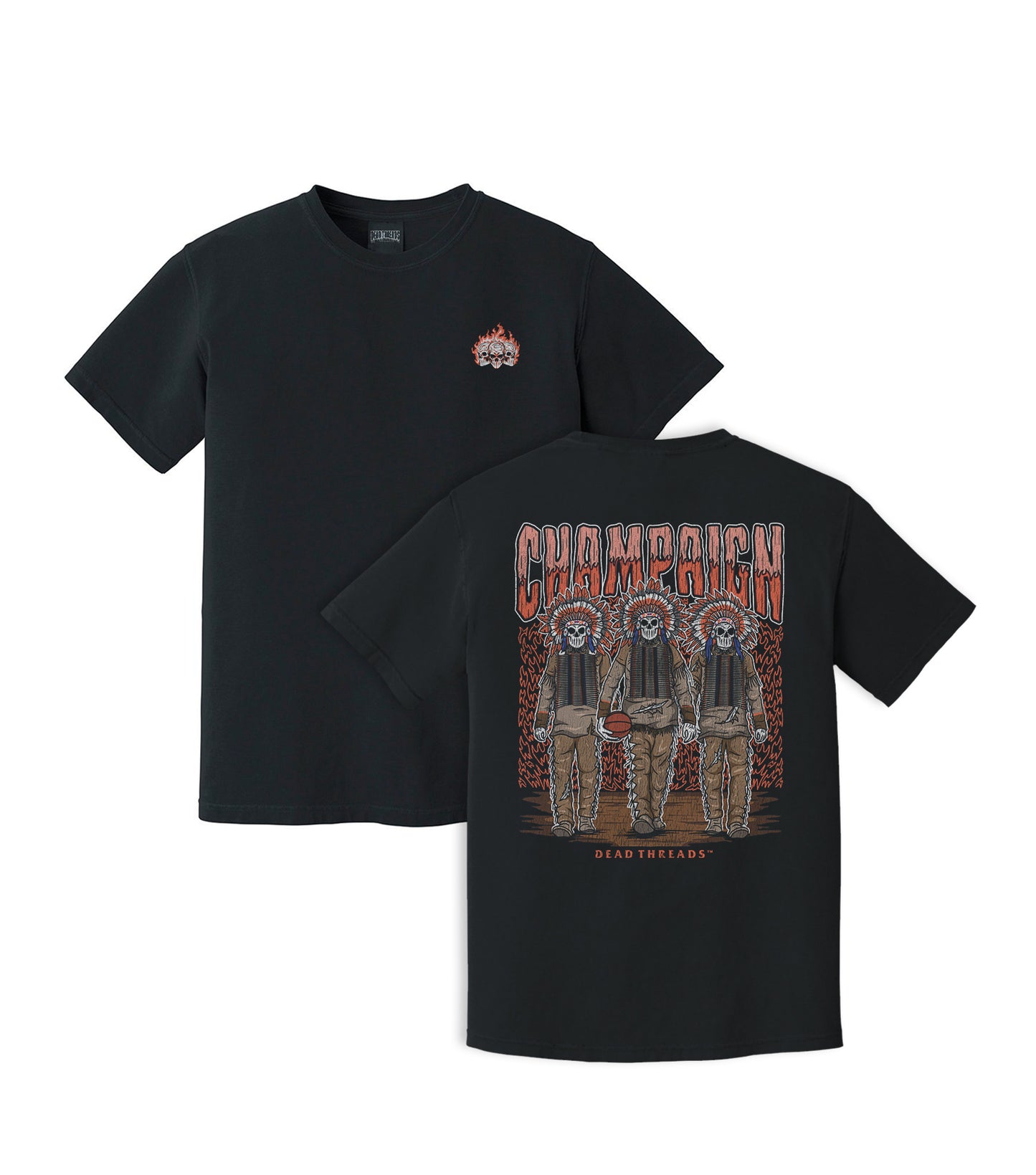 CHAMPAIGN BASKETBALL - “3 SKULL” PREMIUM T-SHIRT