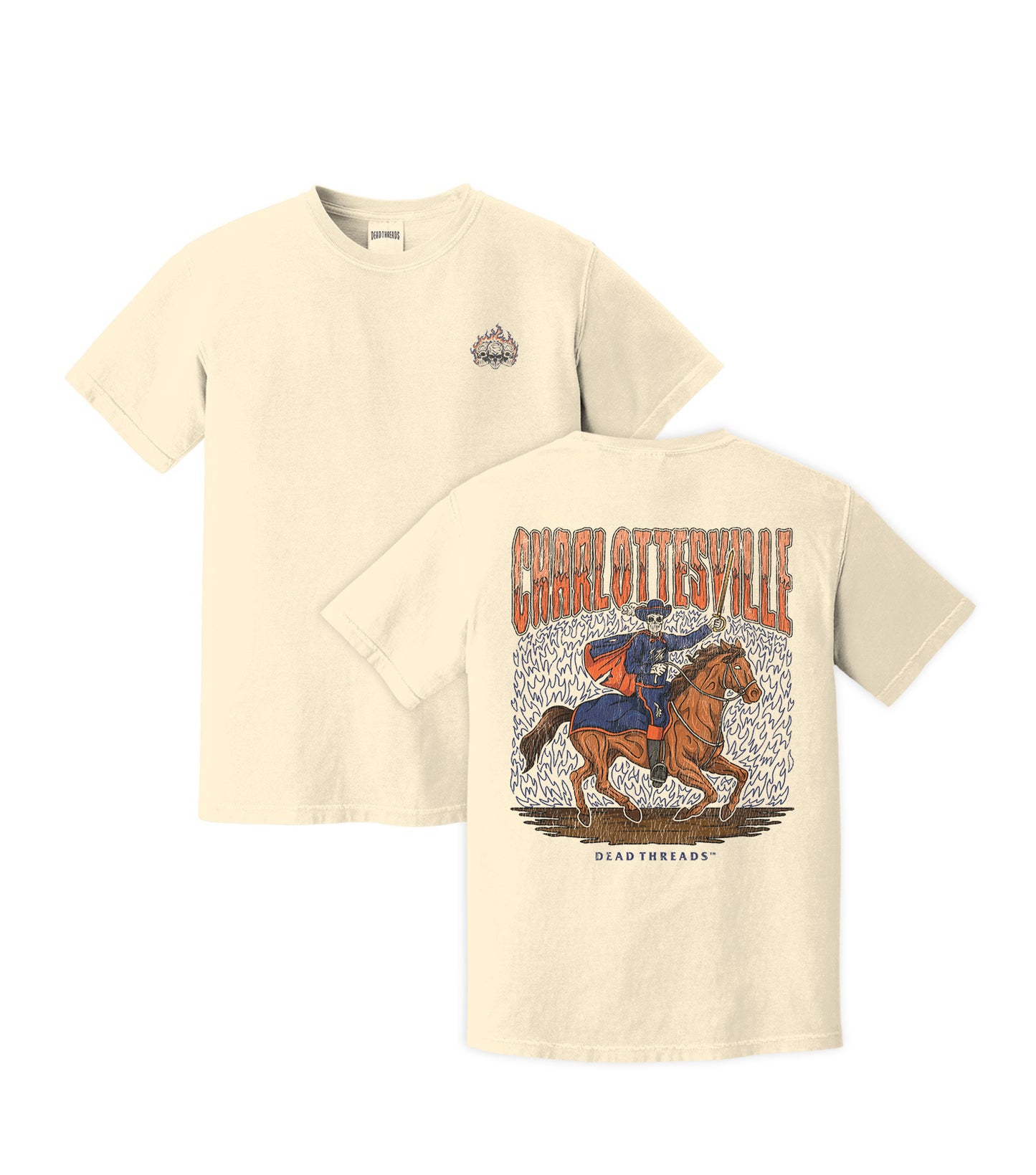 CHARLOTTESVILLE - “3 SKULL” PREMIUM T-SHIRT