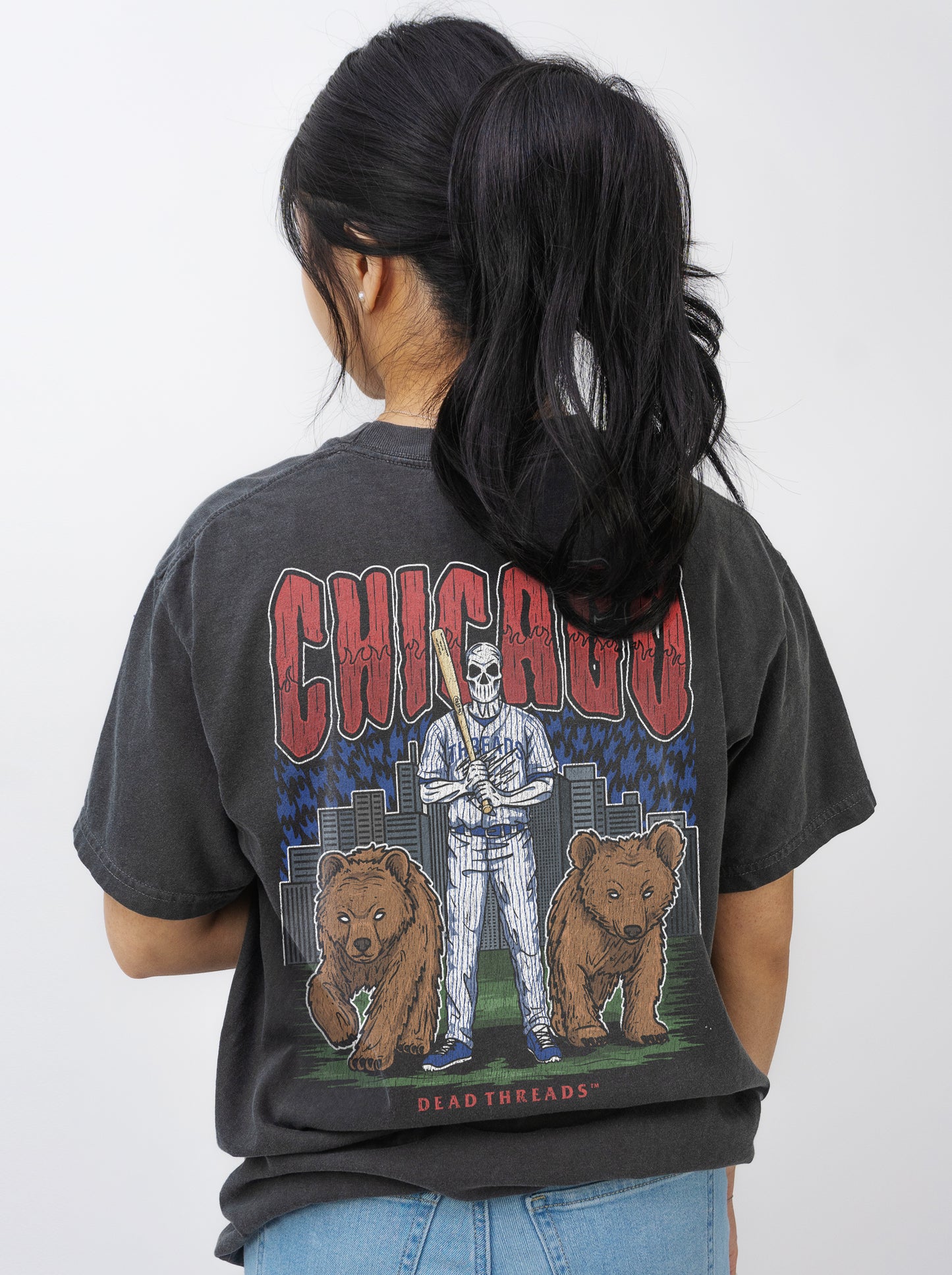 CHICAGO BASEBALL - "3 SKULL" PREMIUM SHIRT