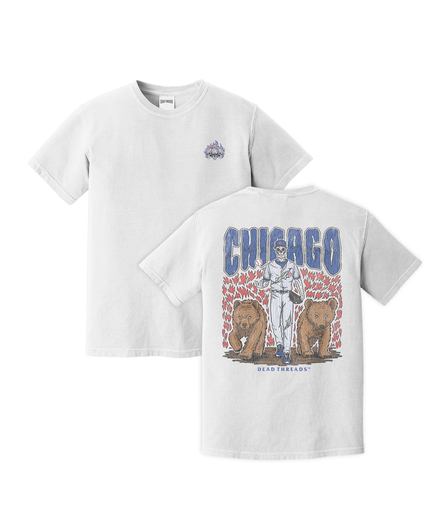 CHICAGO BASEBALL - "3 SKULL" PREMIUM SHIRT