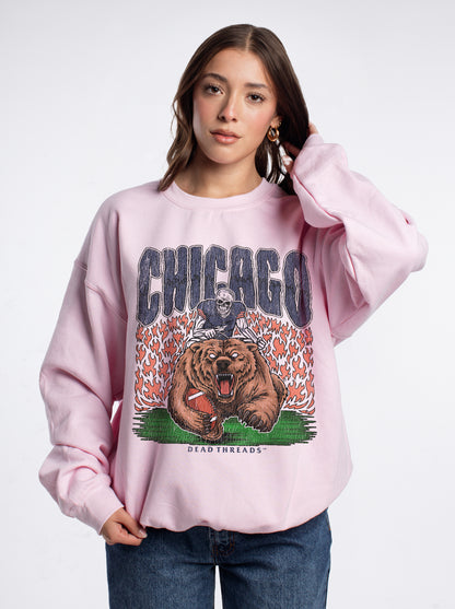 CHICAGO FOOTBALL v1 CREWNECK SWEATSHIRT - PINK